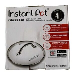 New Genuine 6 Quart Instant Pot Tempered Glass Lid Steam Vent Clear Replacement